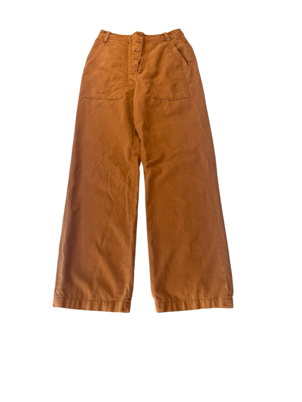 Treasure & Bond High Waist Wide-Leg Utility Pants - Rust Size 4
